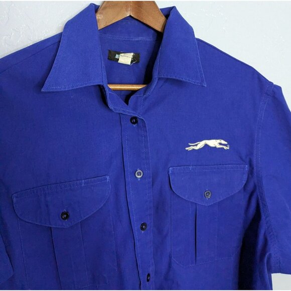 Affinity Apparel Blue Short-Sleeve Shirt Sz 22 Mens Polyester Cotton Greyhound - Picture 8 of 15